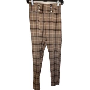 Plaid High-Waisted Pants 14-16Y